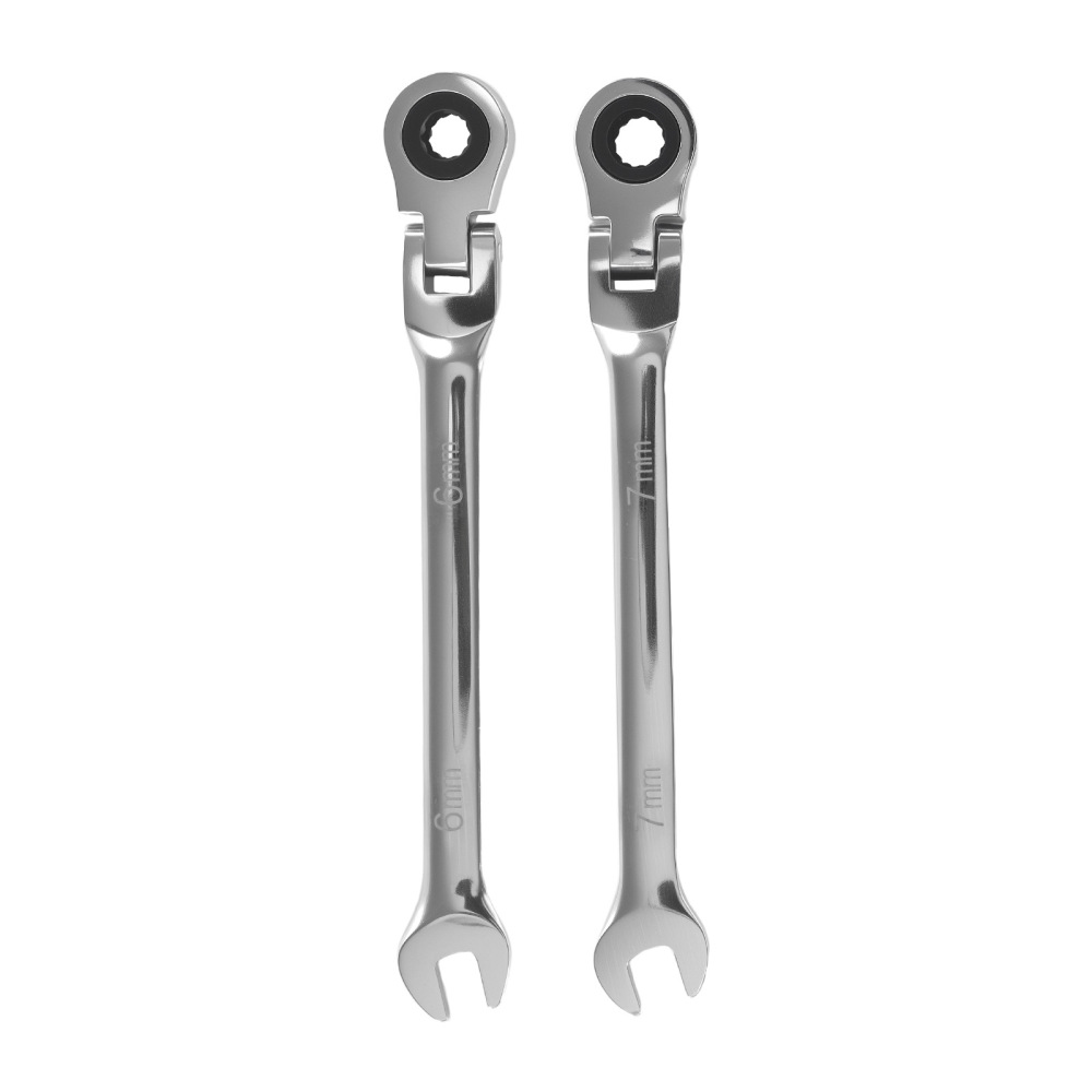16 Piece Metric Ratchet Wrench Set 6-24mm 180° Pivot 72T Chrome Vanadium