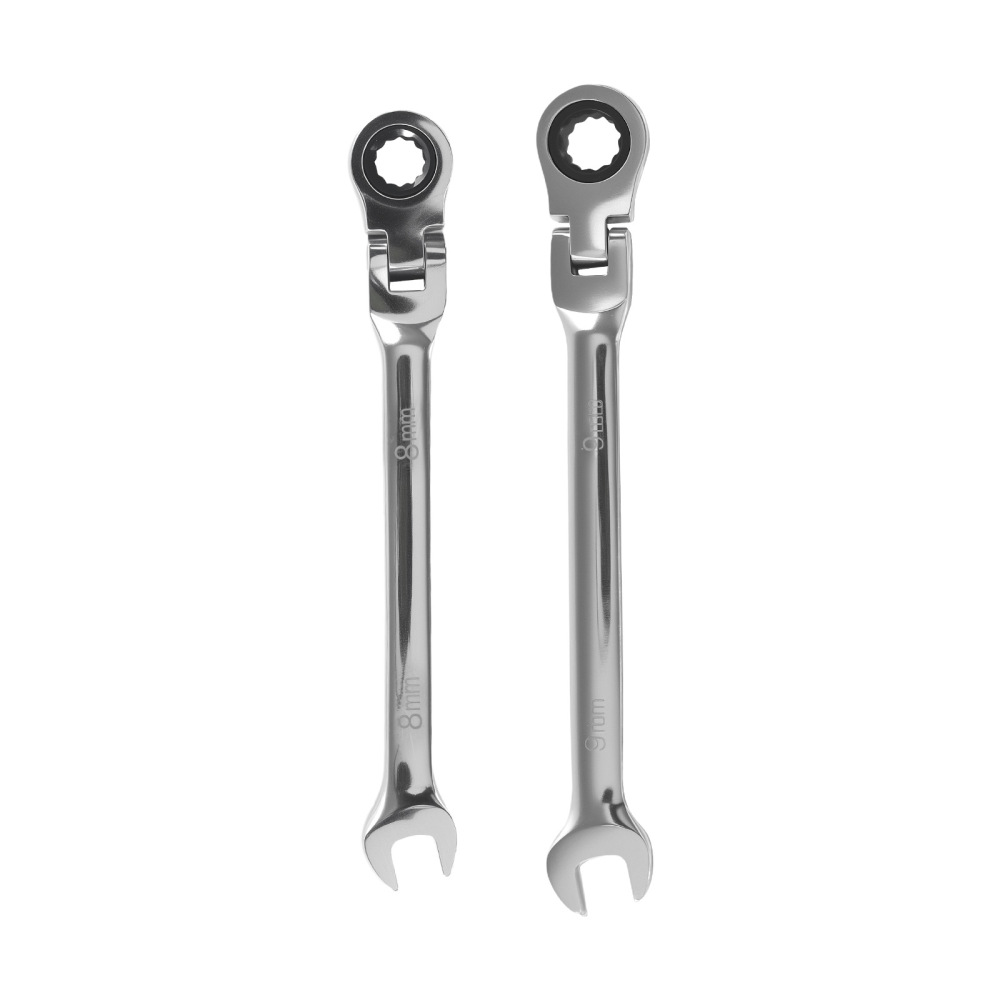 16 Piece Metric Ratchet Wrench Set 6-24mm 180° Pivot 72T Chrome Vanadium
