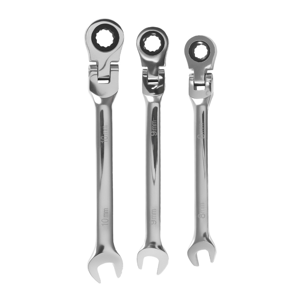 14 Piece CRV Flex Ratchet Spanner Set 8mm-24mm 72 Teeth Combination Wrench