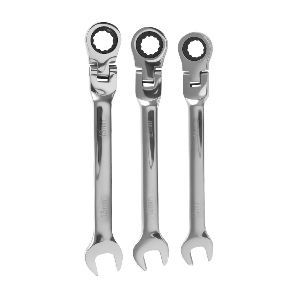 14 Piece CRV Flex Ratchet Spanner Set 8mm-24mm 72 Teeth Combination Wrench
