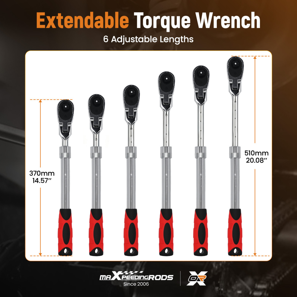 1/2 Drive 72-Tooth Extendable Ratchet Flex Head 330mm-440mm Tool