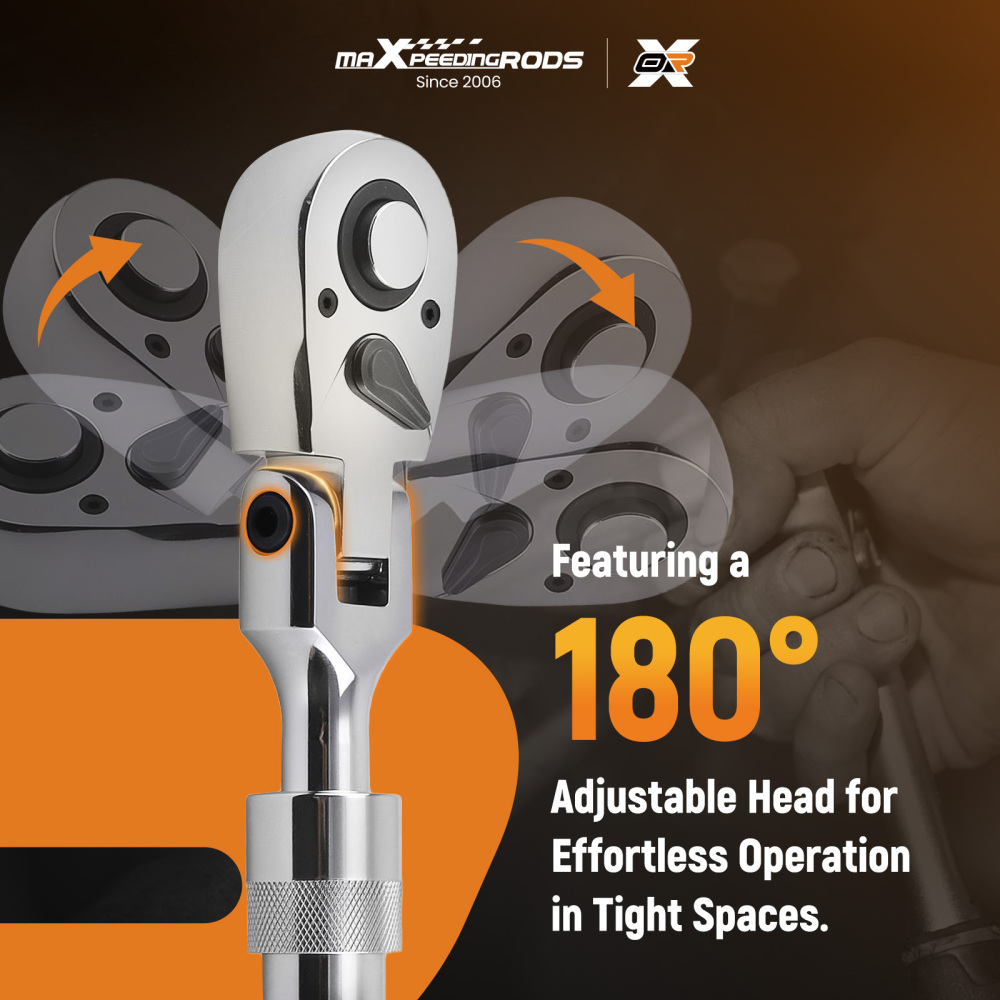 1/2 Drive 72-Tooth Extendable Ratchet Flex Head 330mm-440mm Tool