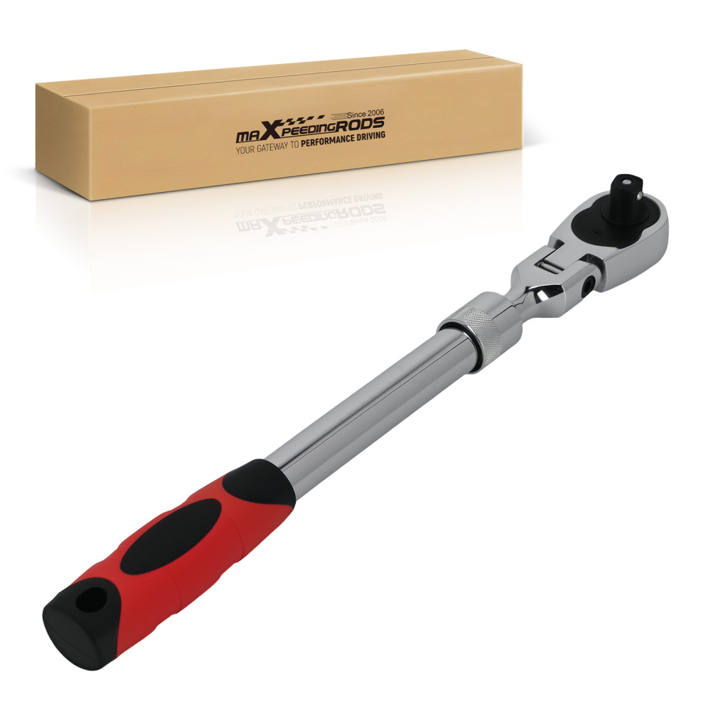 1/2 Inch 72T Extendable Ratchet Spanner 330-440mm Flex Head Comfort Handle TPR
