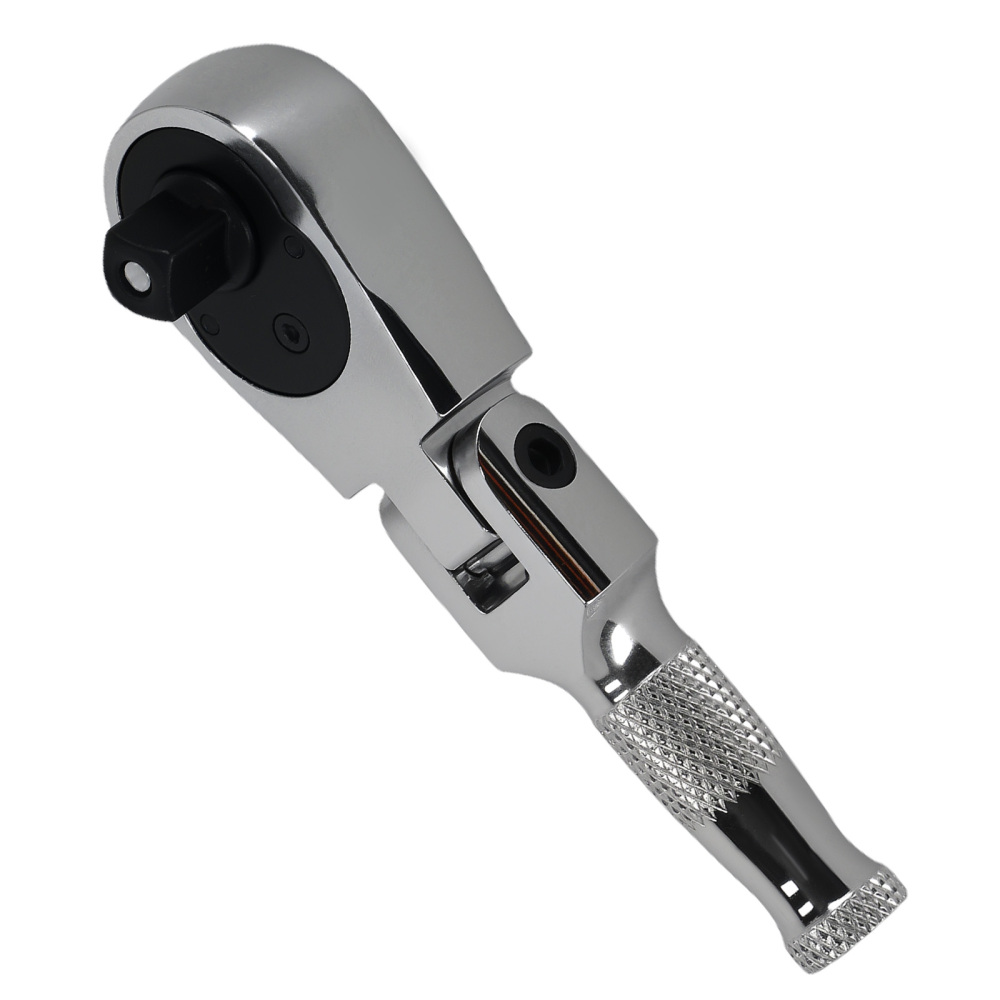 180° Flexi Head 72-Tooth Ratchet Wrench 3/8 Drive Stubby CR-V