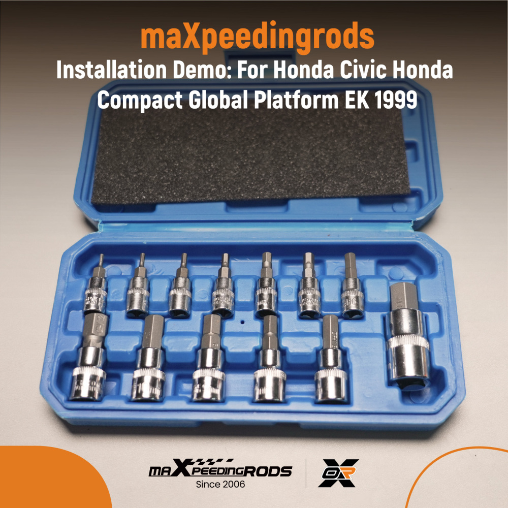 13 Piece CRV Metric Hex Bit Socket Set 1/4 3/8 1/2 Drive Chrome 2-14mm