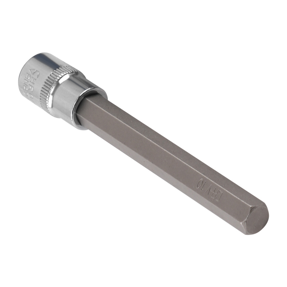 3/8in Drive 7pc Extra Long Hex Bit Socket Set 3-10mm Metric CRV Steel