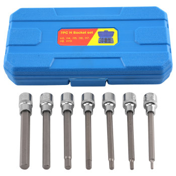 Bussole Esagonali 3-10mm 7pz Set Attacco 3/8 CRV Extra Lunghe Professionali