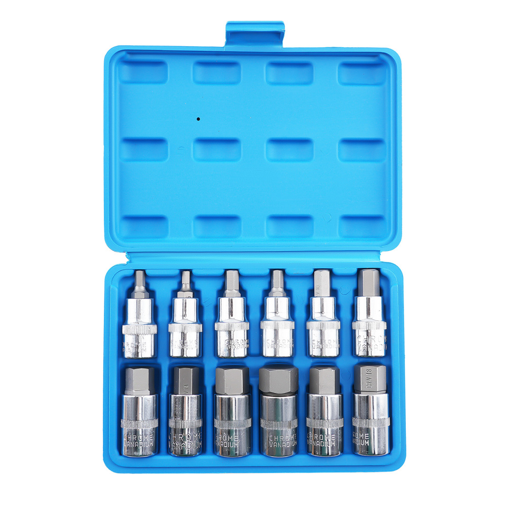 12 Douilles Hex 1/2 Acier Carbone H5-H8-H10-H16-H22 for Clé à Cliquet