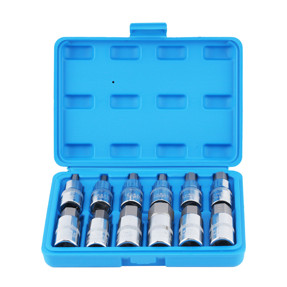 12 Douilles Hex 1/2 Acier Carbone H5-H8-H10-H16-H22 for Clé à Cliquet