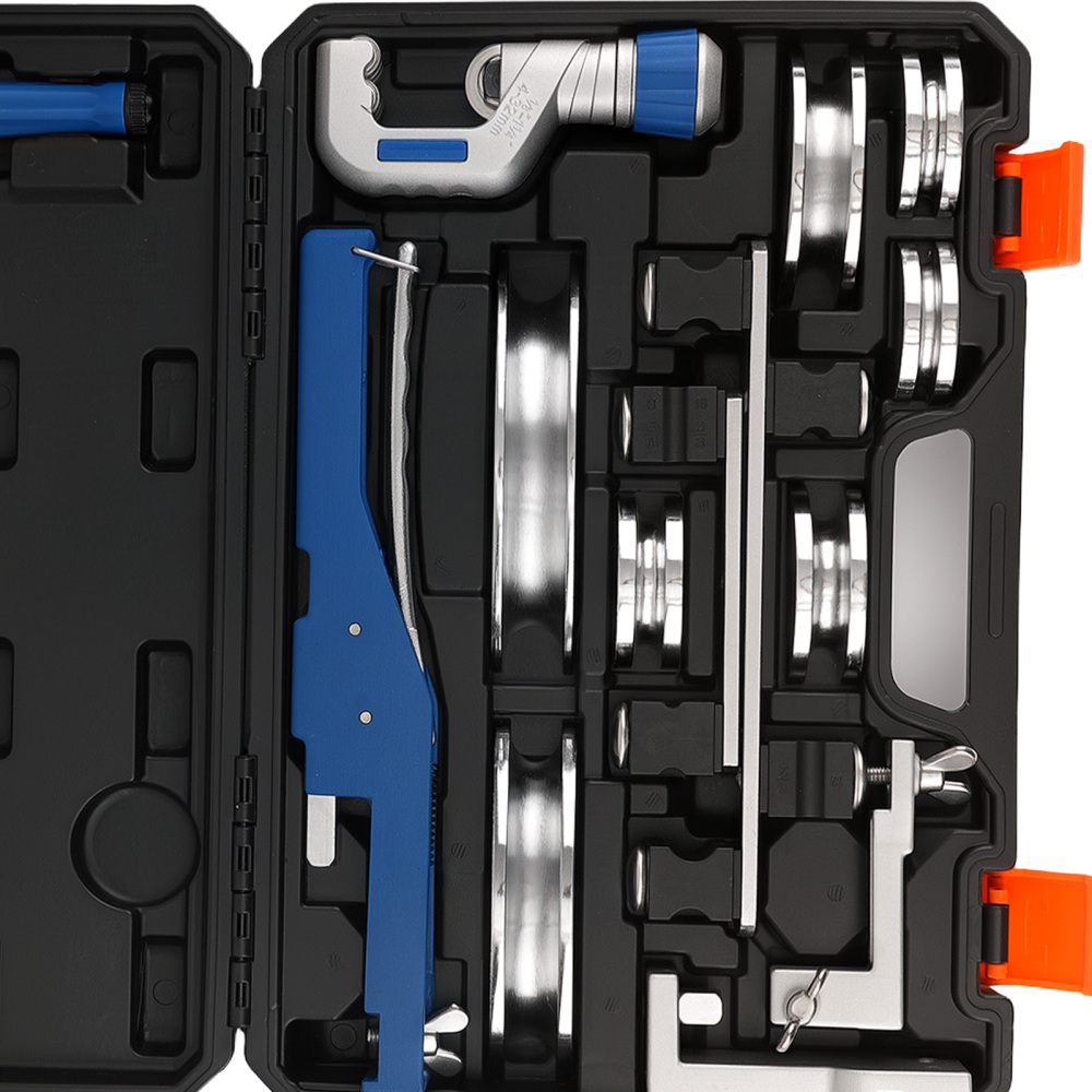 HVAC Tube Bender Reverse Pipes Bending Tools with 7 Dies and Pipe Cutter
