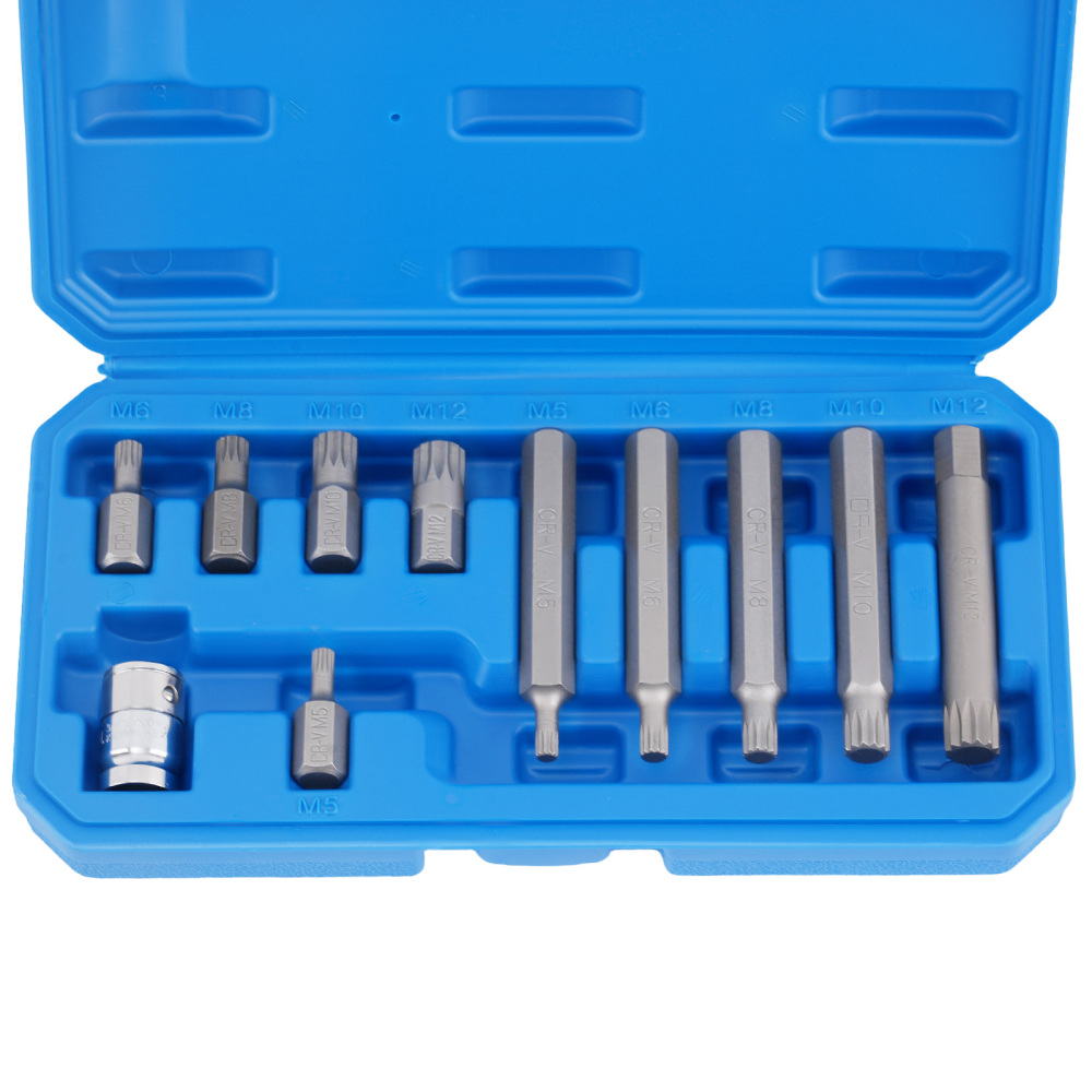 12 Point Spline 3/8 Drive Triple Square Socket Set M5 M6 M8 M10 M12 11pcs