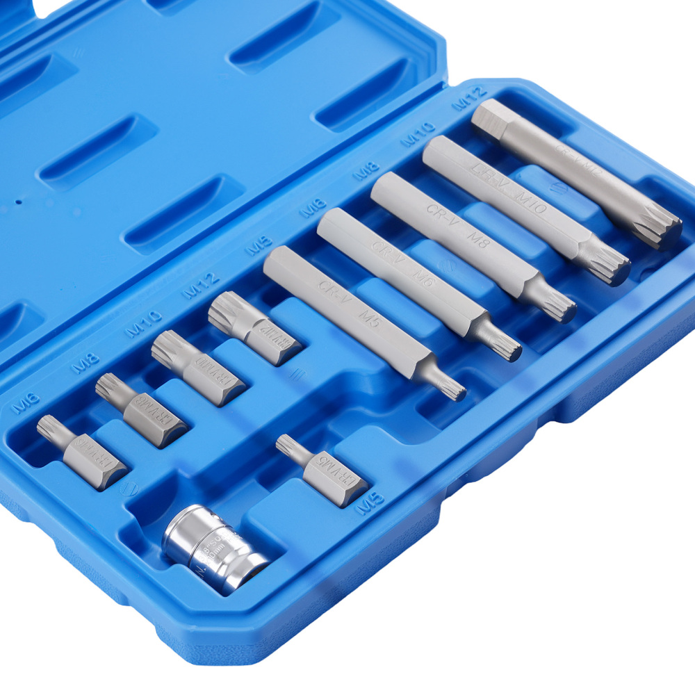 12 Point Spline 3/8 Drive Triple Square Socket Set M5 M6 M8 M10 M12 11pcs