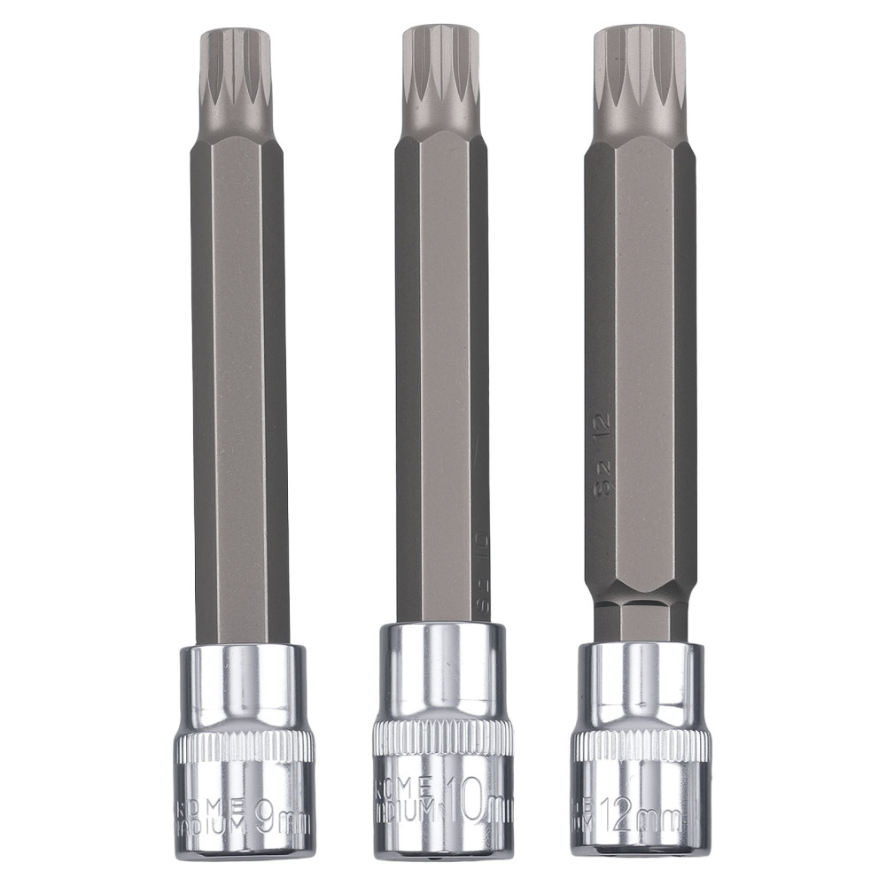 10 Piece Metric Spline Bit Socket Set S2 Steel M4 M6 M8 M10 M12 M14 M16 M18