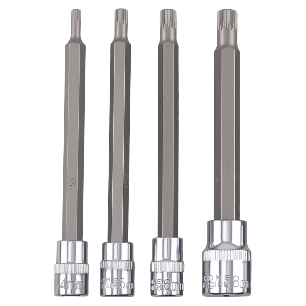 10 Piece Metric Spline Bit Socket Set S2 Steel M4 M6 M8 M10 M12 M14 M16 M18