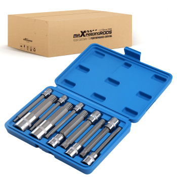 10 Piece Metric Spline Bit Socket Set S2 Steel M4 M6 M8 M10 M12 M14 M16 M18