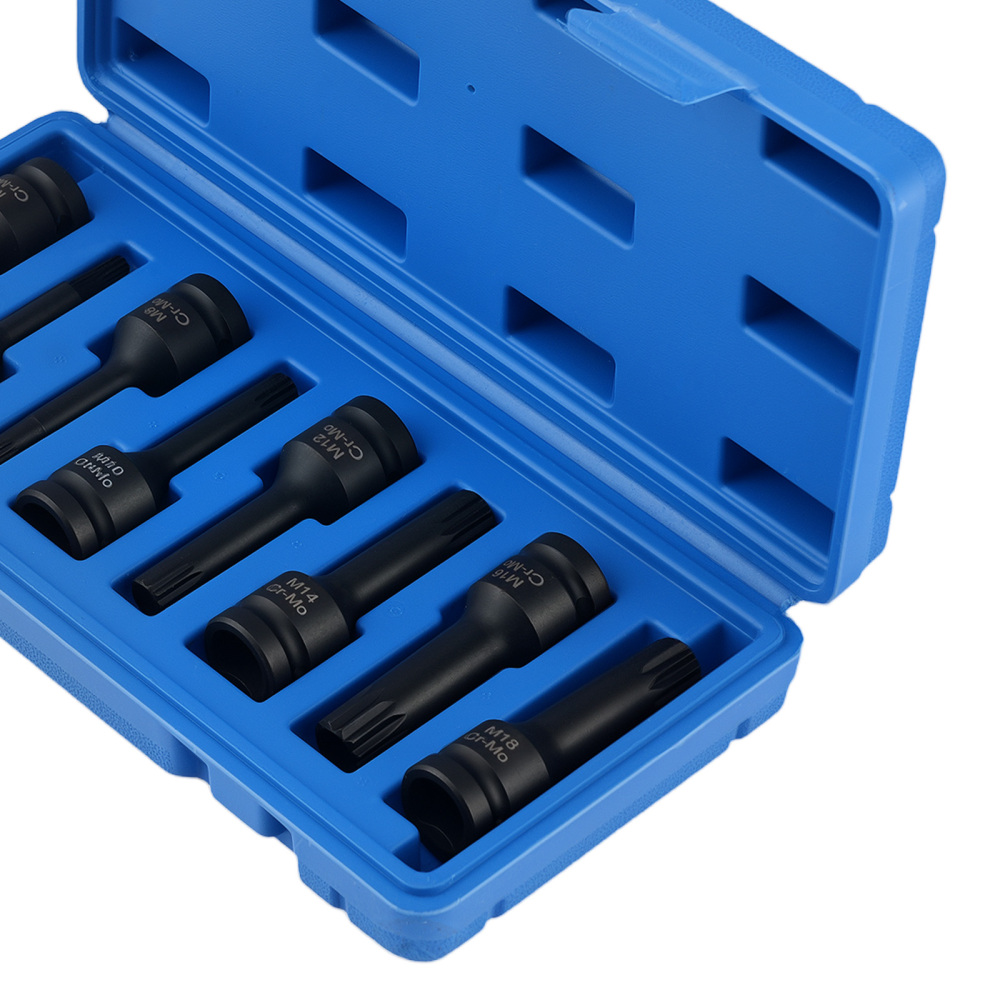 Douilles Cannelé 8pcs for Pneumatique M5 M6 M8 M10 M12 M14 M16 M18 78MM