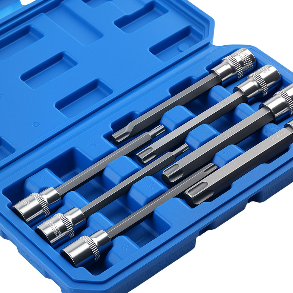 8 Pezzi Bussole Professionali 110mm T25-T60 Attacco 3/8 Cr-V