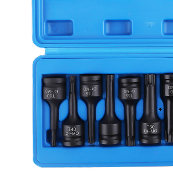 10Pcs T30-T100 1/2 Inch Socket Bits Set Star Drive Impact