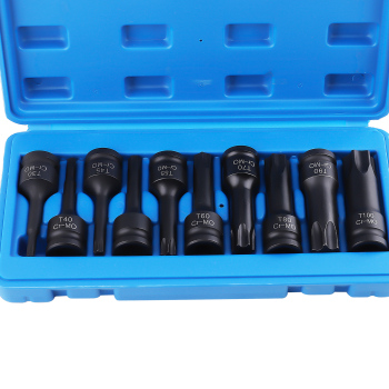 1/2 Inch 10Pcs Impact Socket Bits 3-Inch Extra Long Impact Star.