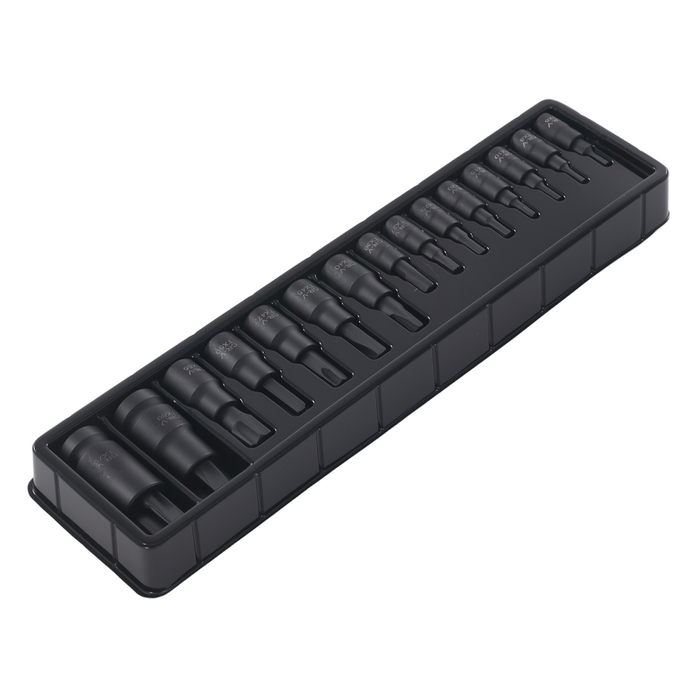 15pc CrMo Impact Star Socket Set 1/4 3/8 1/2 Drive T6-T70 Black compatible for Case