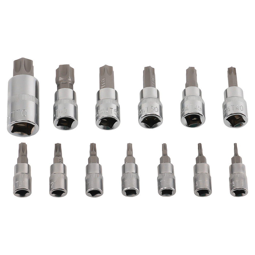 14 Piece Professional Socket Set T8-T70 CRV Steel Multi Drive Kit