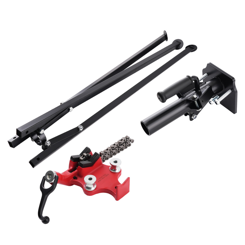 1/8-5 Chain Vise Stand Steel Tripod Pipe Capacity Adjustable 36-43 Inch