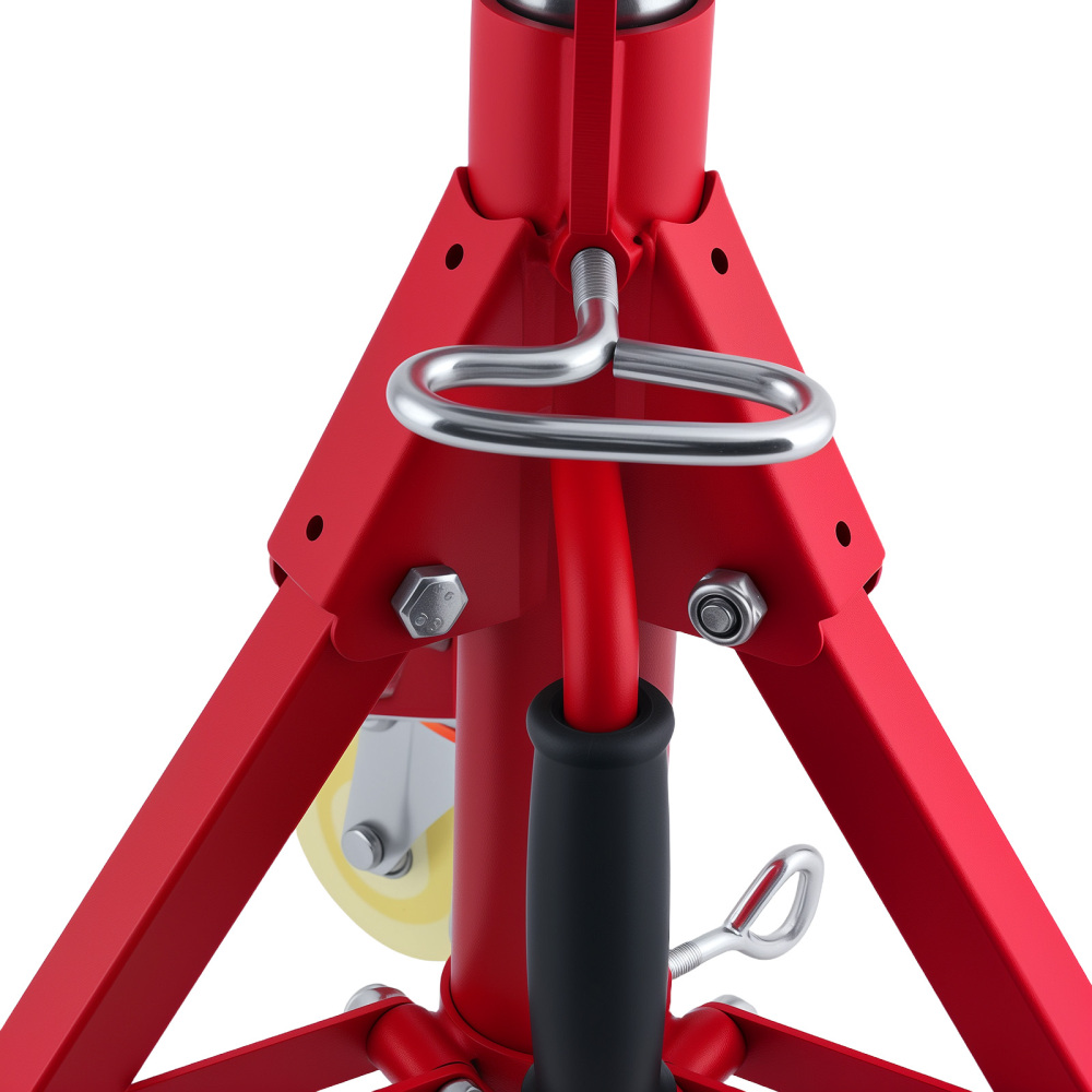 Adjustable Steel V-Head Pipe Stand 20-37 inch 882 lbs Capacity Casters