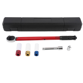 Llave Dinamométrica 30-210Nm 1/2 con 3 Vasos 17 19 21mm Para Ruedas de Coche