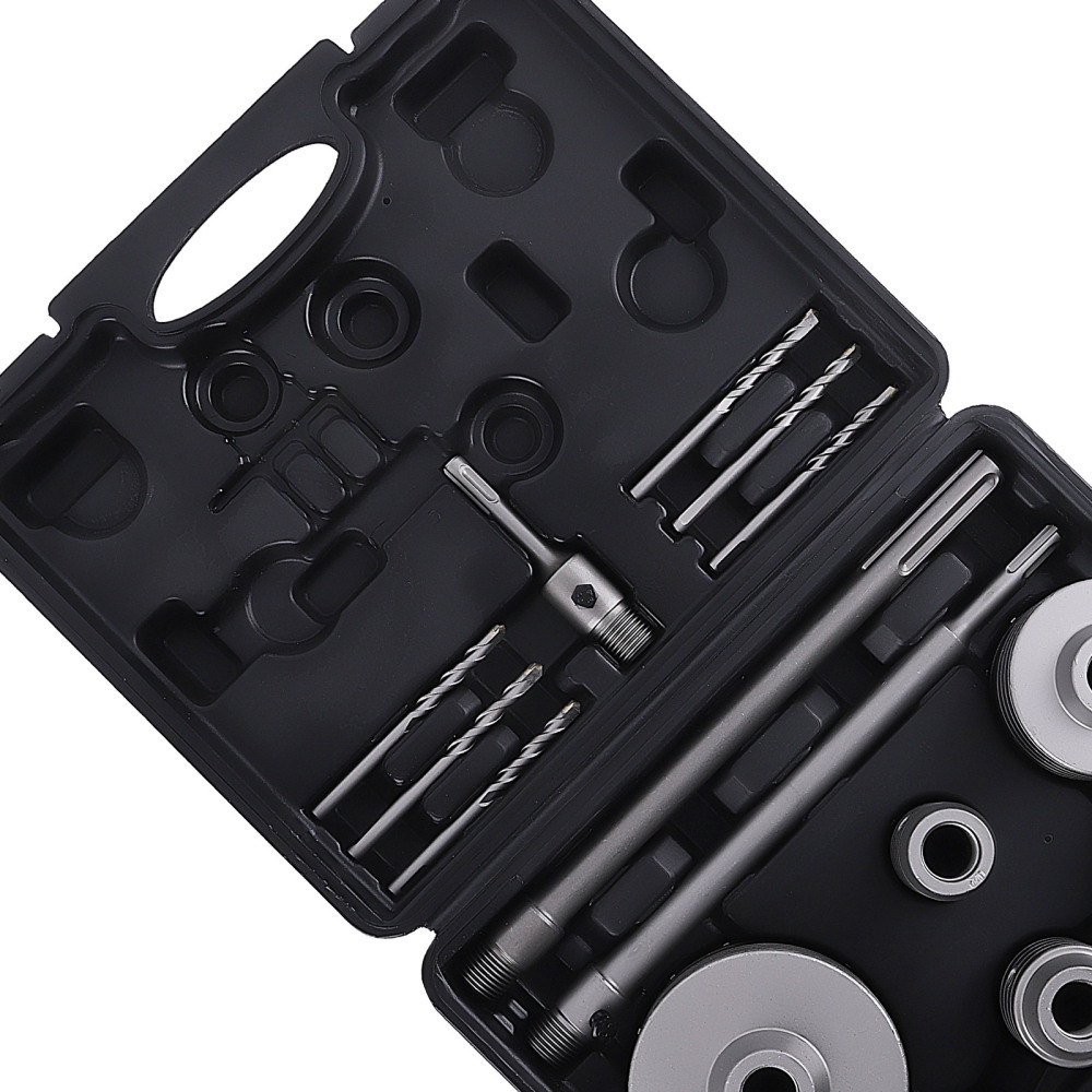 Brick Concrete Core Bit Carbide Hole Saw Set 16Pcs 30 40 50 65 80 100 110mm SDS