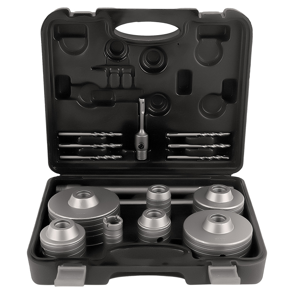 Brick Concrete Core Bit Carbide Hole Saw Set 16Pcs 30 40 50 65 80 100 110mm SDS