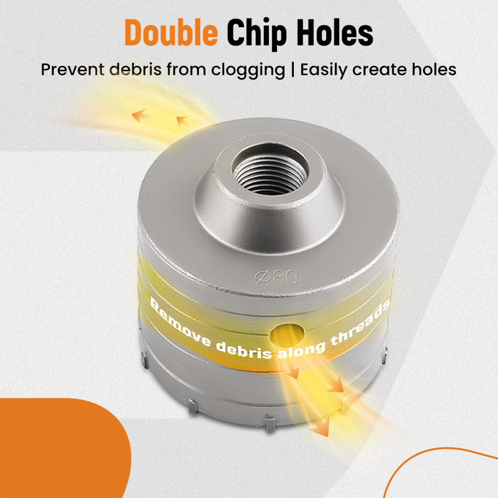 Brick Concrete Core Bit Carbide Hole Saw Set 16Pcs 30 40 50 65 80 100 110mm SDS