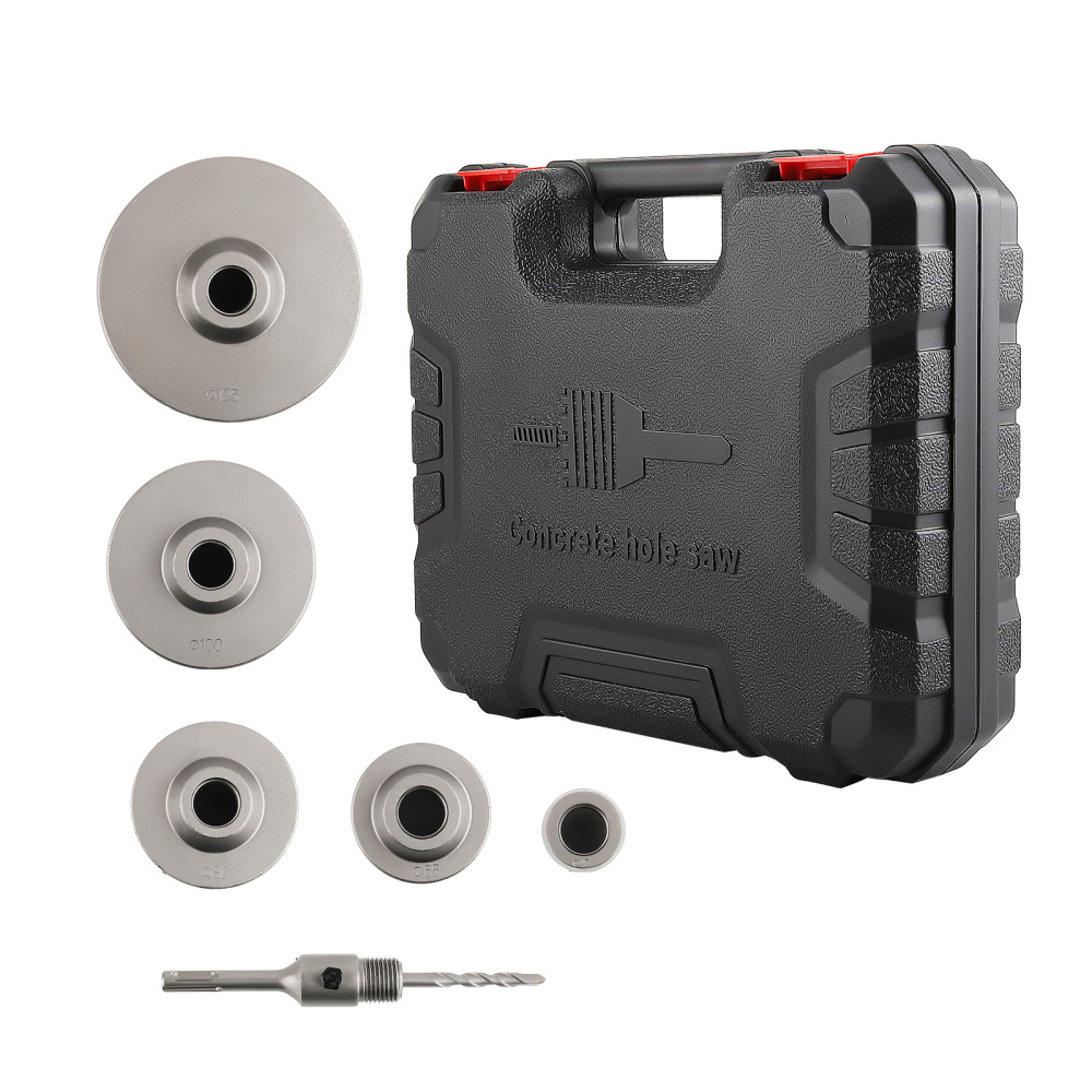 6x Concrete Hole Saw Kit 5 Inch SDS Plus Drill Bits Shank Hammer Drills