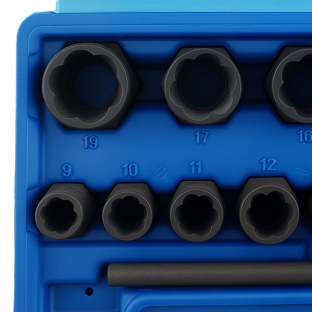 11 Estrattori for Bulloni Viti 9-19mm Quadro 3/8 Acciaio Cromo-Moli