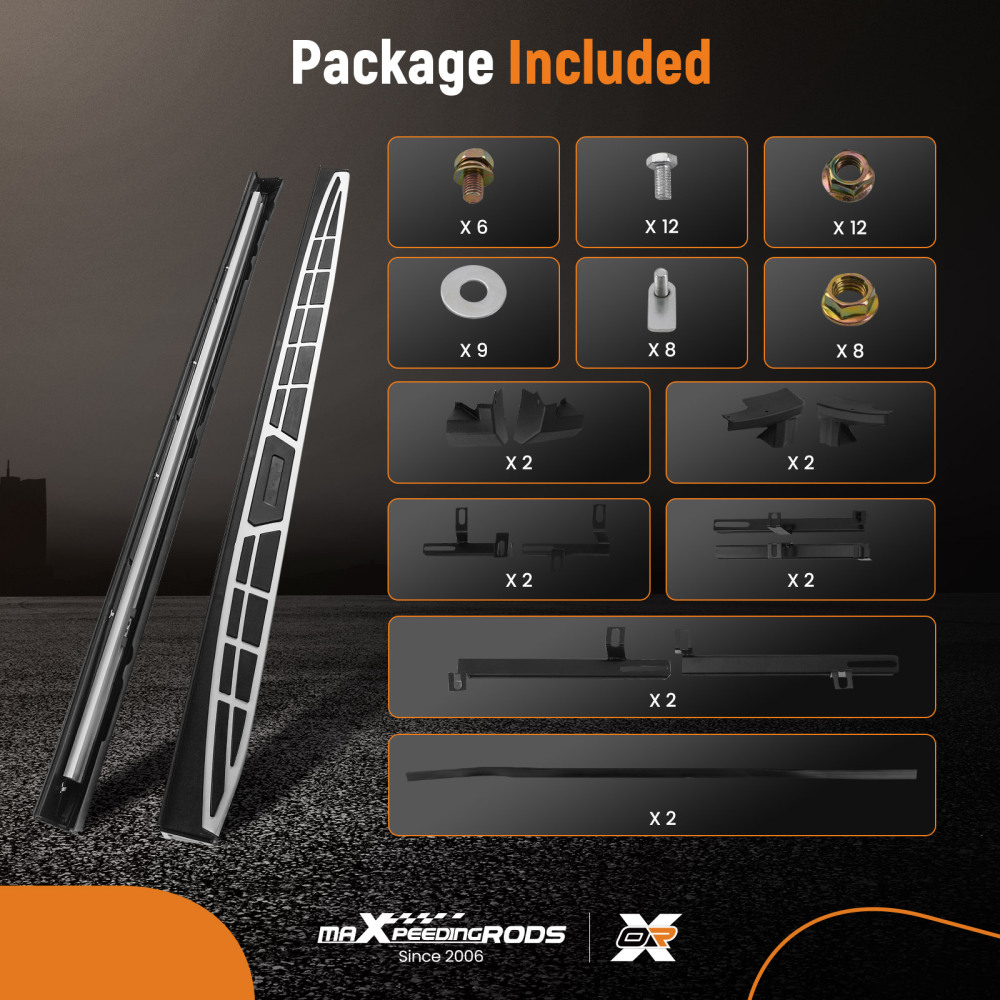 Aluminum Side Running Boards compatible for Kia Sportage MK4 2016-2021 Non-Slip Step Design