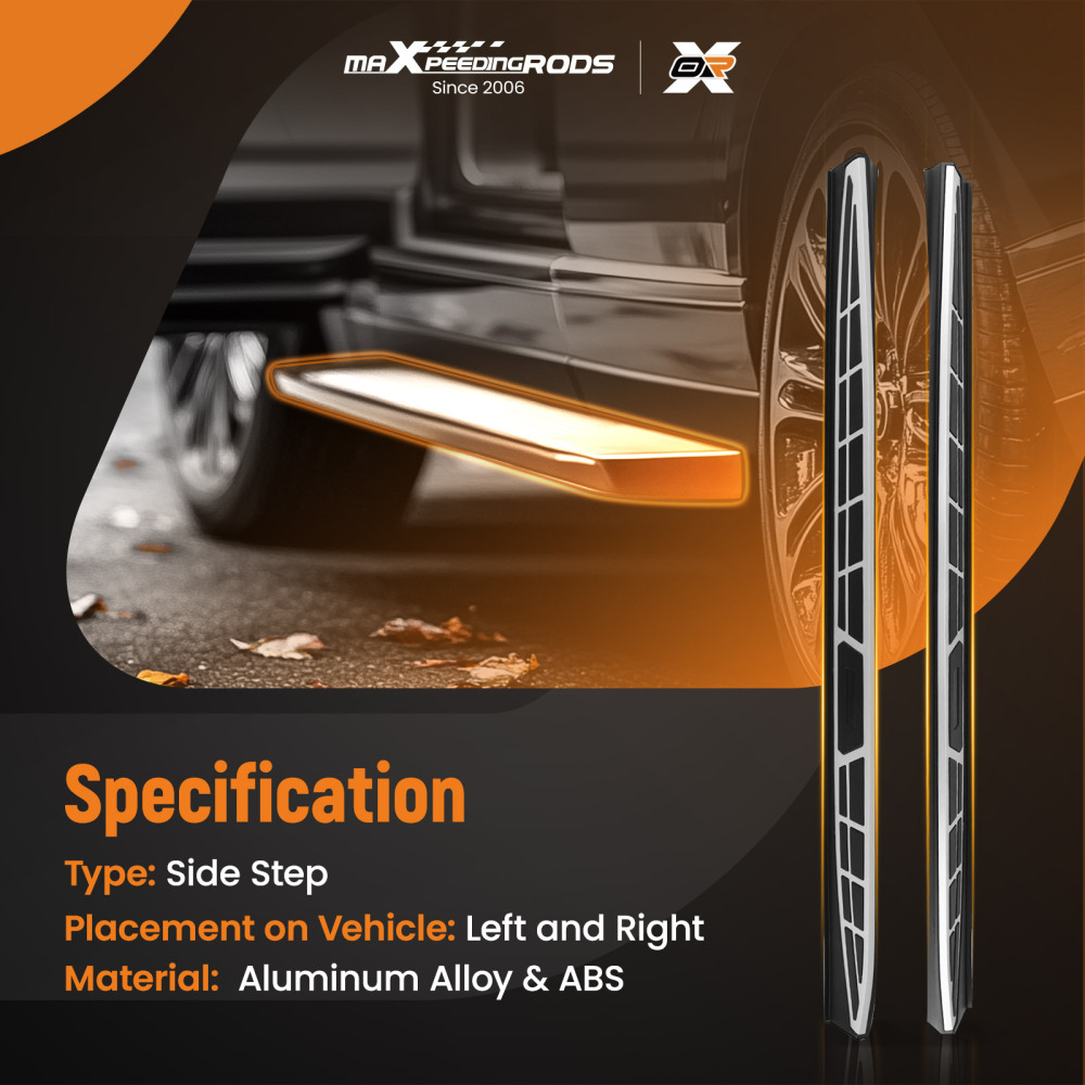 Aluminum Side Running Boards compatible for Kia Sportage MK4 2016-2021 Non-Slip Step Design