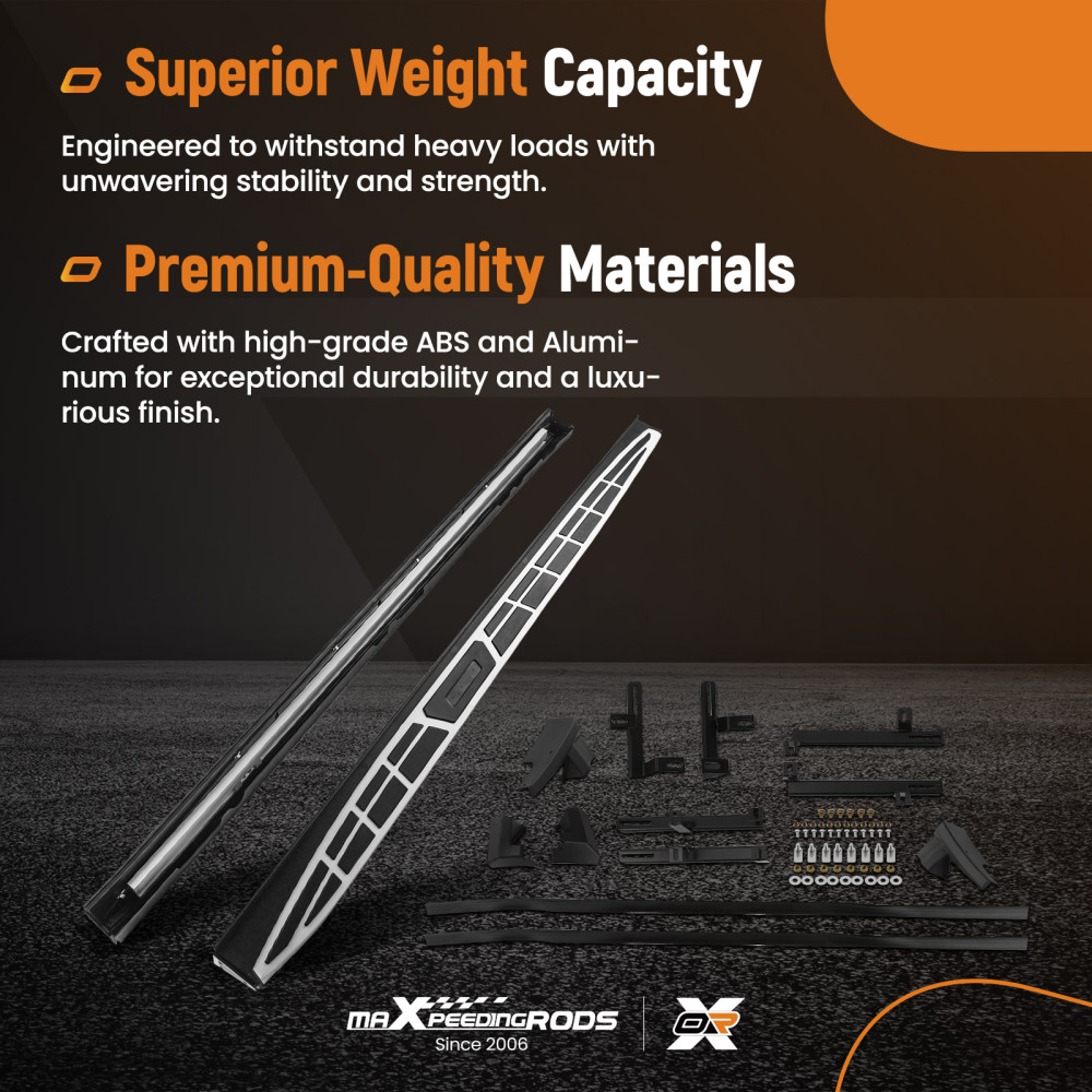 Aluminum Side Running Boards compatible for Kia Sportage MK4 2016-2021 Non-Slip Step Design