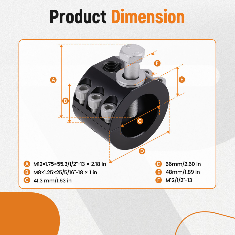 Steering Stabilizer Tie Rod Clamp 1-5/8OD tube compatible for Jeep Wrangler JL JT