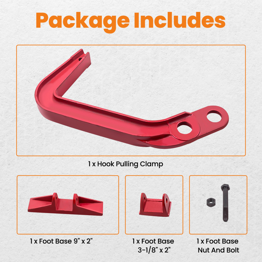 6 Ton Fast Hook Up Chassis Dent Puller Deep Hook Clamp Body Pulling Adaptor Kit