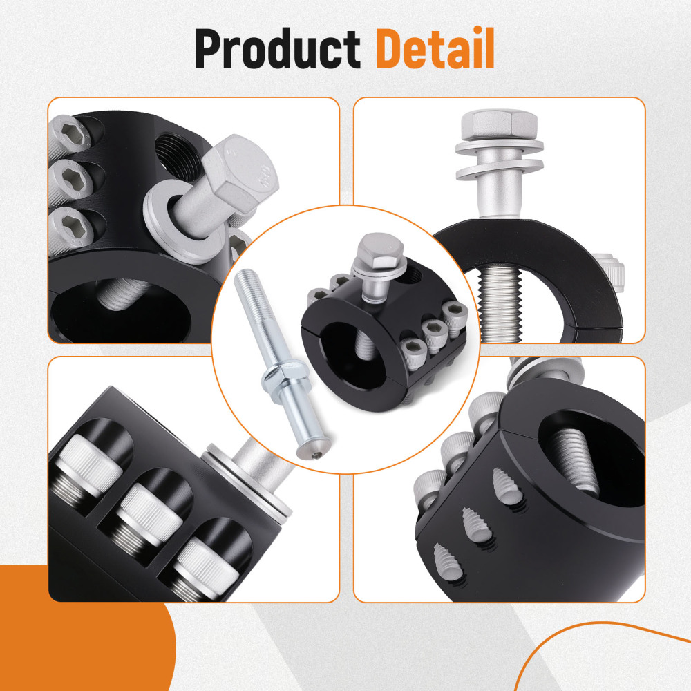 Steering Stabilizer Tie Rod Clamp compatible for Jeep JK JKU JL JLU 2007+ 1-1/2 OD Tube