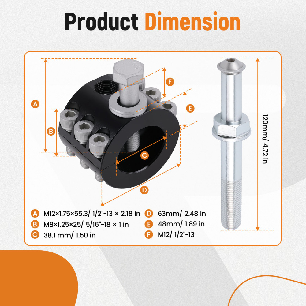 Steering Stabilizer Tie Rod Clamp compatible for Jeep JK JKU JL JLU 2007+ 1-1/2 OD Tube