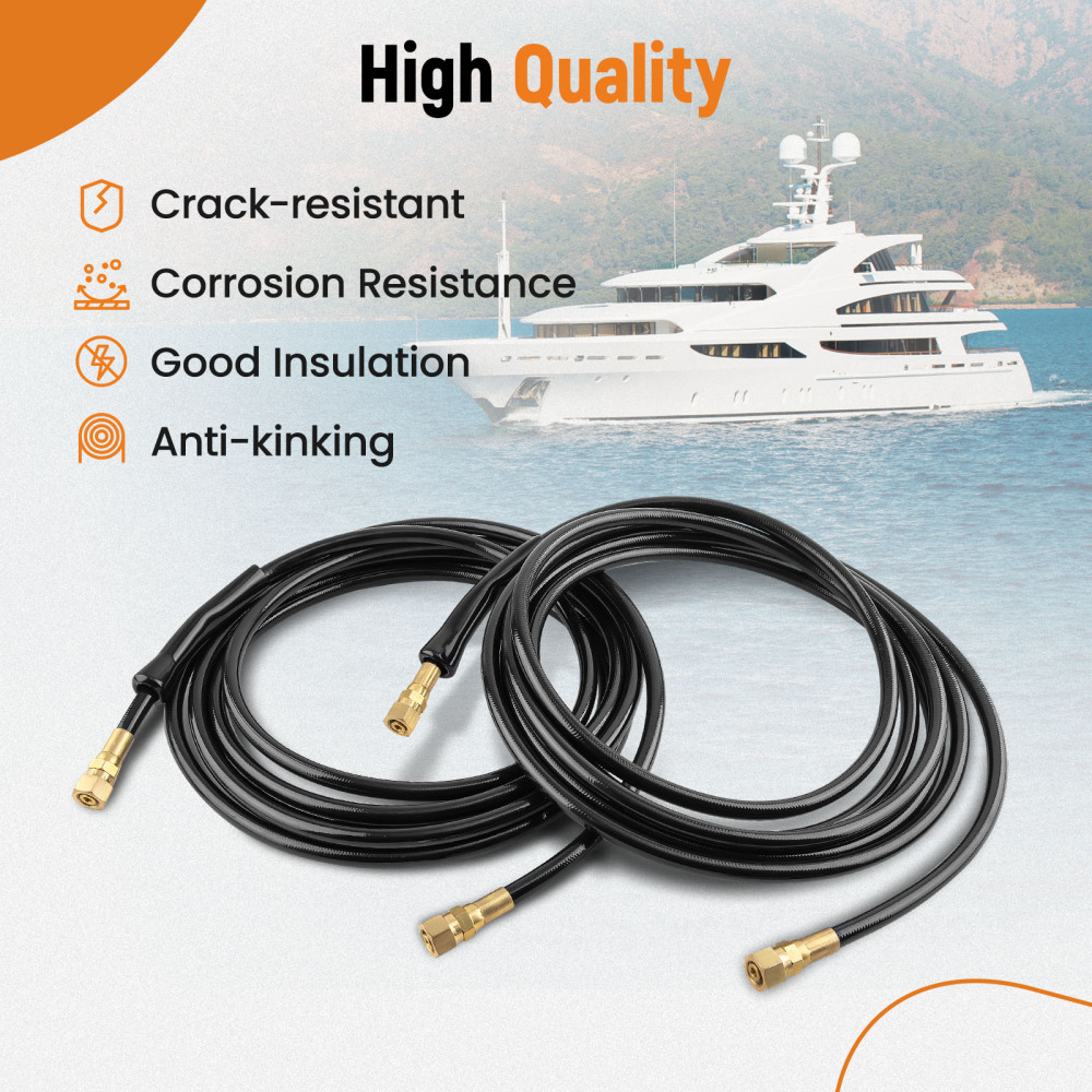 2pc 16FT Hydraulic Steering hoses For SeaStar systems Baystar Reinforced Rubber