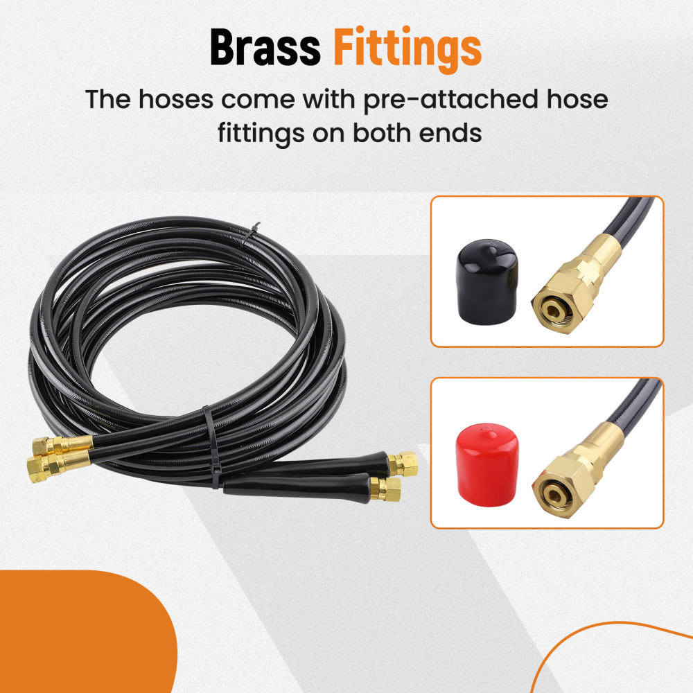 2pc 16FT Hydraulic Steering hoses For SeaStar systems Baystar Reinforced Rubber