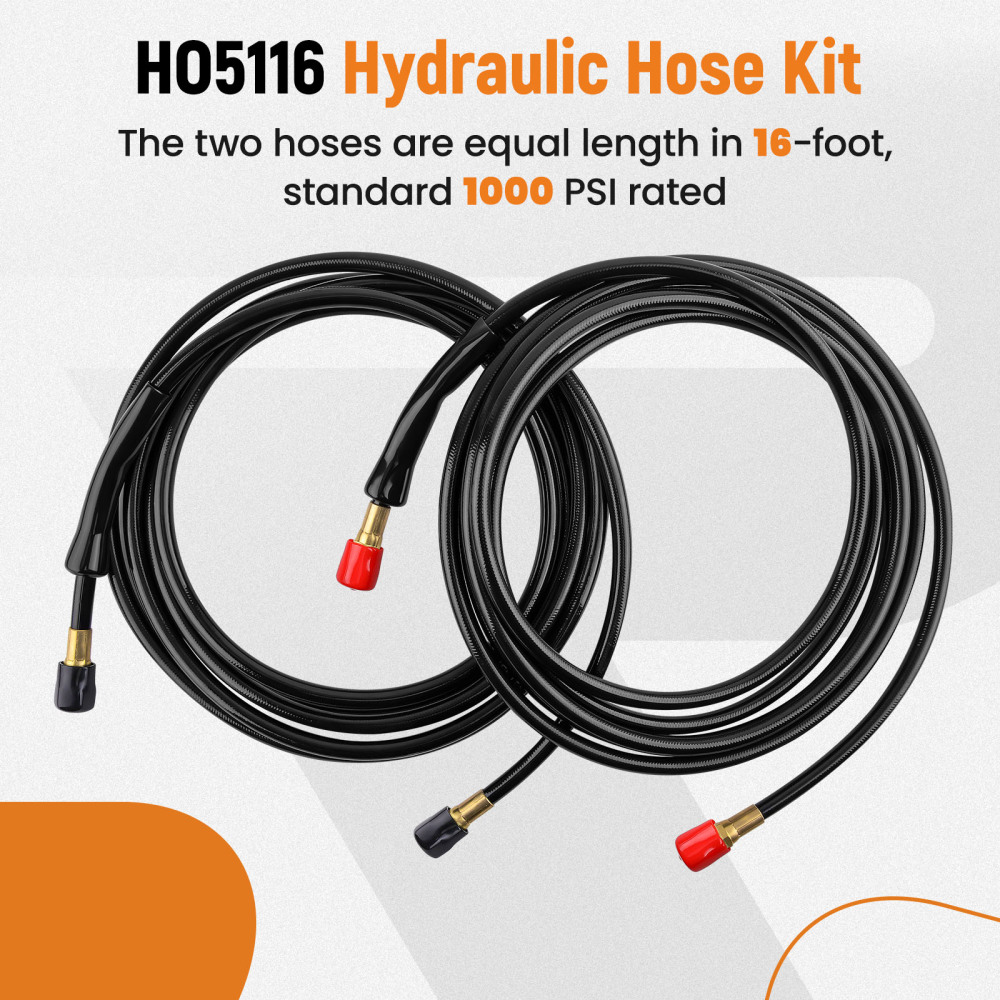 2pc 16FT Hydraulic Steering hoses For SeaStar systems Baystar Reinforced Rubber