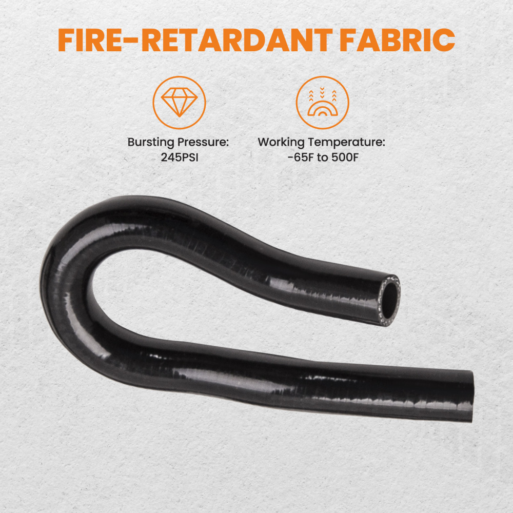 Compatible for Honda Civic D15 D16 EG EK SOHC 1992-2000 9Pcs Black Heater Hose Pipe Kit