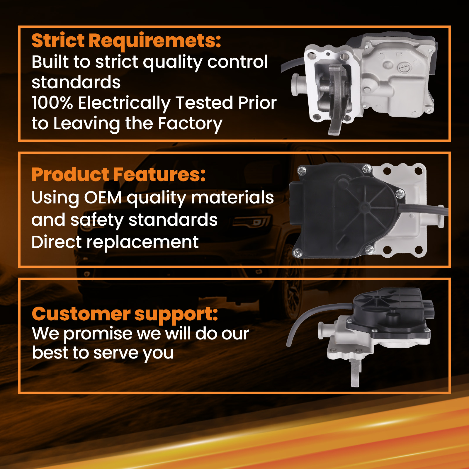 4WD Front Differential Vacuum Actuator 41400-35034 compatible for