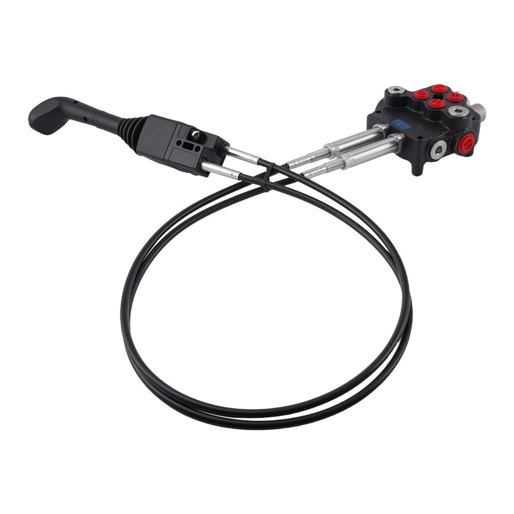 Cable Remote Control Valve Kit w/ 2 Spool Valve 80lpm 2 Cables Remote Joystick