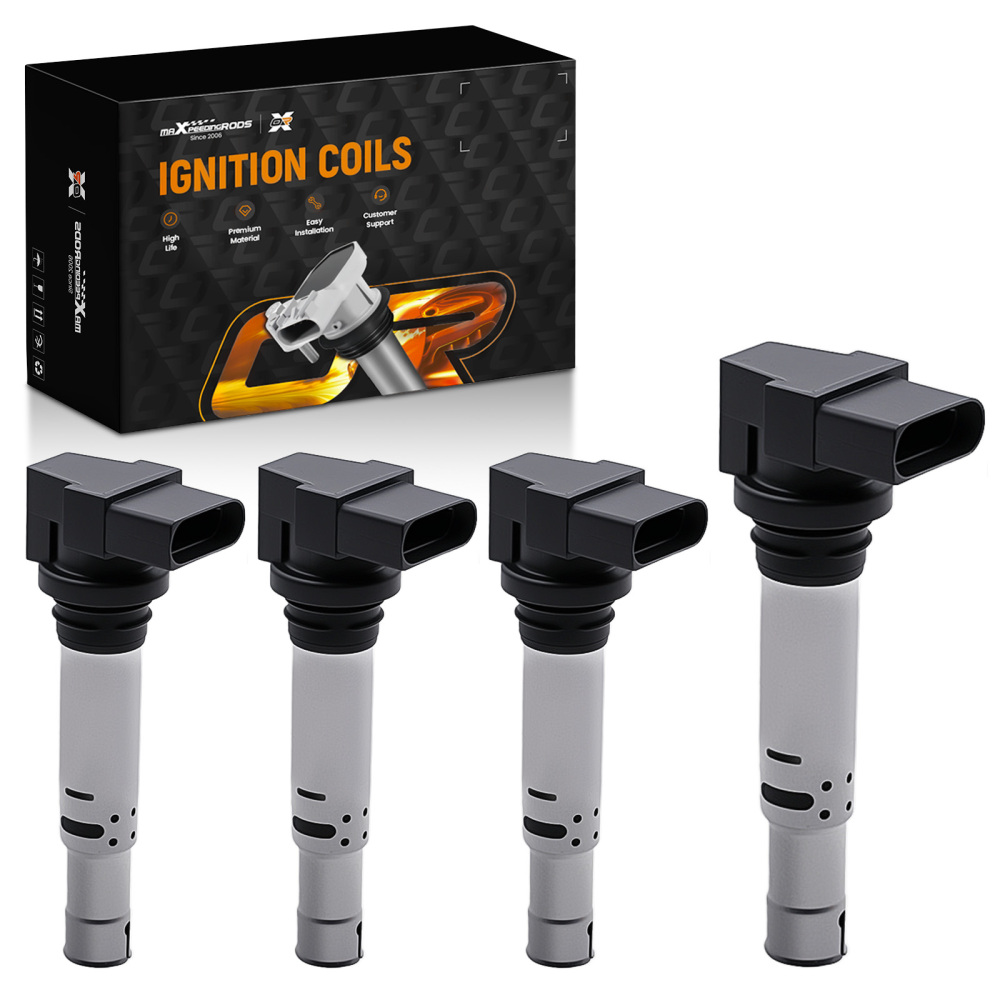 4x Ignition Coil compatible for Volkswagen Golf 1.4 TSI compatible for VW Polo Jetta 1.6 FSI Tiguan Beetle	