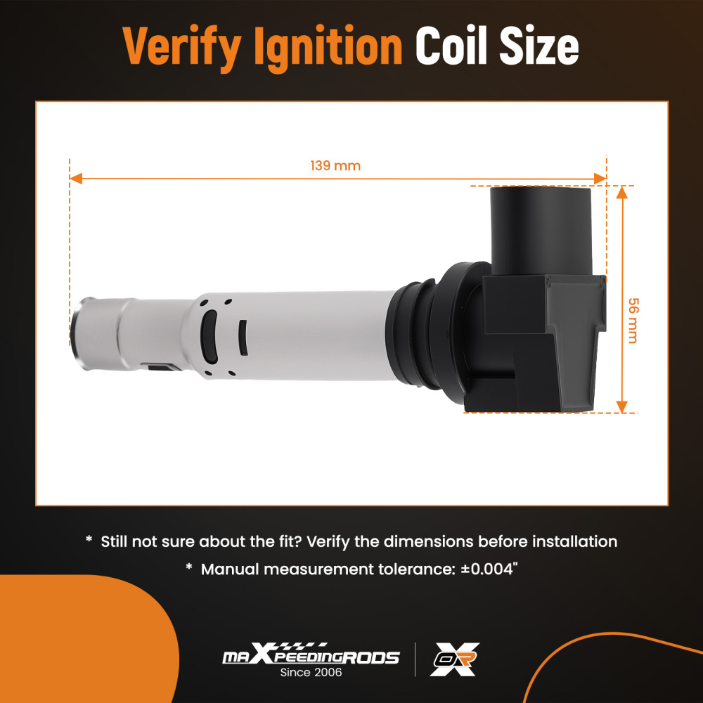 4x Ignition Coil compatible for Volkswagen Golf 1.4 TSI compatible for VW Polo Jetta 1.6 FSI Tiguan Beetle	