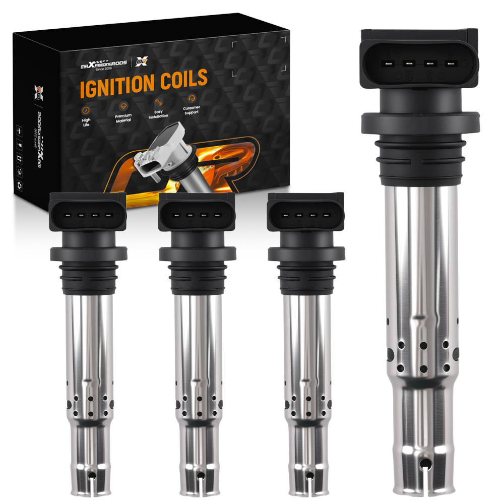 4x Ignition Coil compatible for Volkswagen Golf 1.4 TSI compatible for VW Polo Jetta 1.6 FSI Tiguan Beetle	