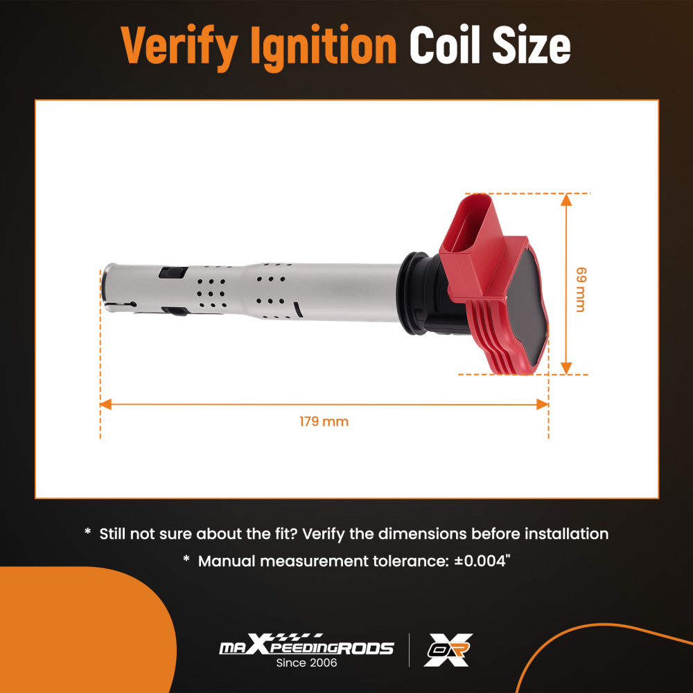 4x Ignition Coil compatible for VW Golf Jetta MK compatible for Audi A4 A5 A6 A7 R8 2.0 3.2 FSI TSI V6 V8